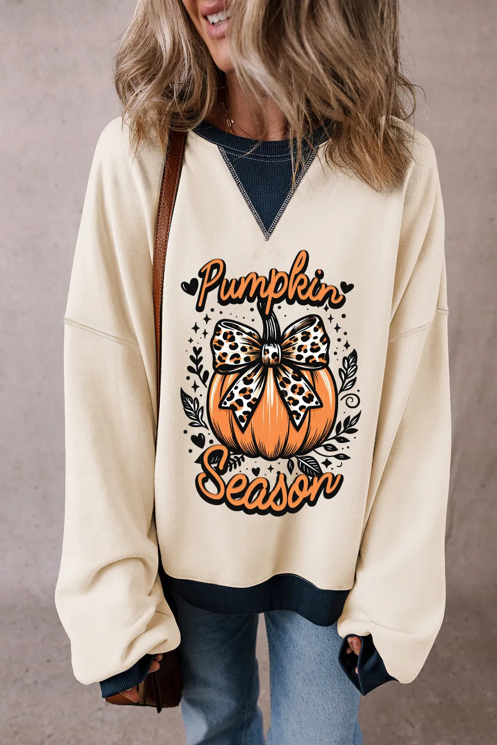 Pumpkin Graphic Long Sleeve Sweatshirt front