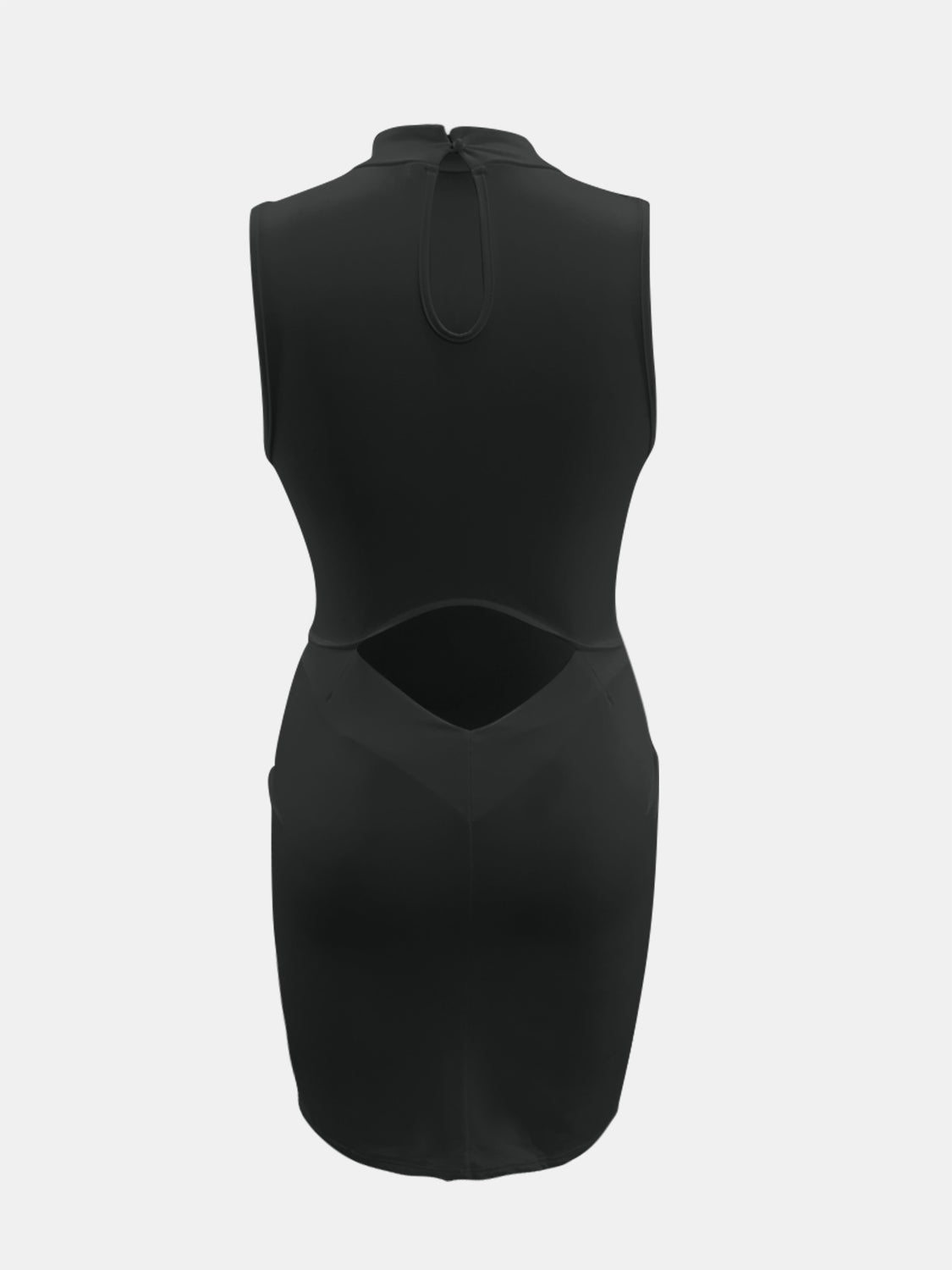 Cutout Mock Neck Sleeveless Dress Black 