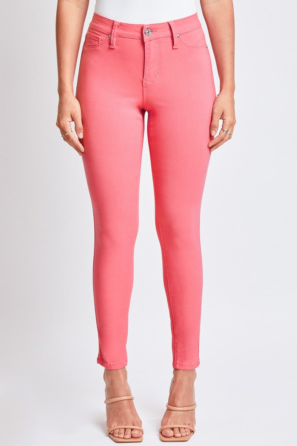 Chic Chic Jeanswear Full Size Hyperstretch Mid-Rise Skinny Jeans pink