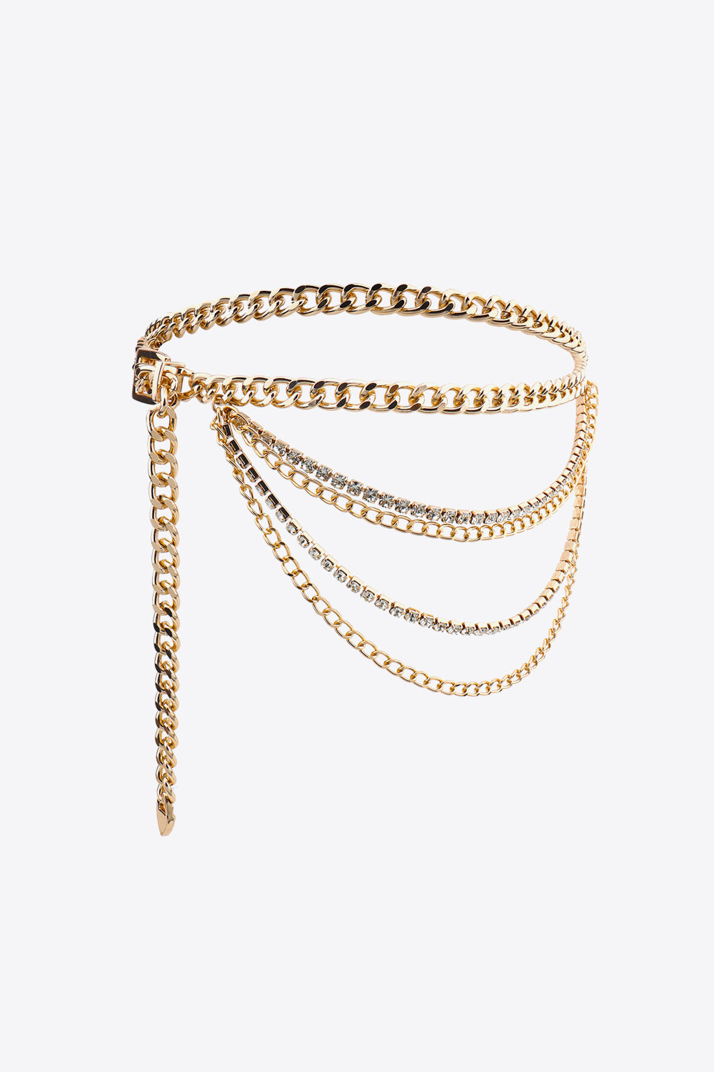 Chic Chic Rhinestone Chain Belt Gold