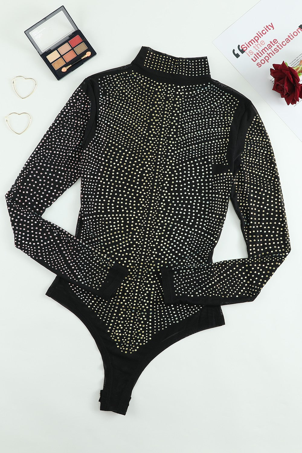 Rhinestone Long Sleeve Bodysuit