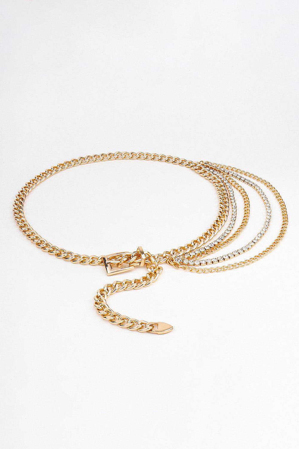 Chic Chic Rhinestone Chain Belt Gold