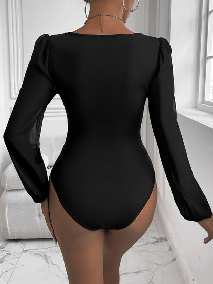 Perfee Sweetheart Neck Long Sleeve Bodysuit Chic Chic Boutique 