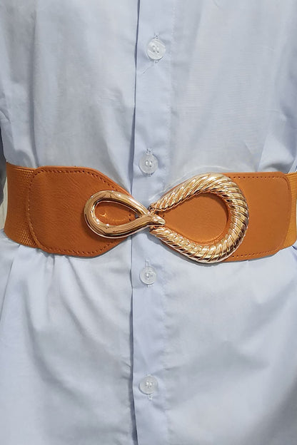 Chic Chic Ribbed Buckle Elastic Belt