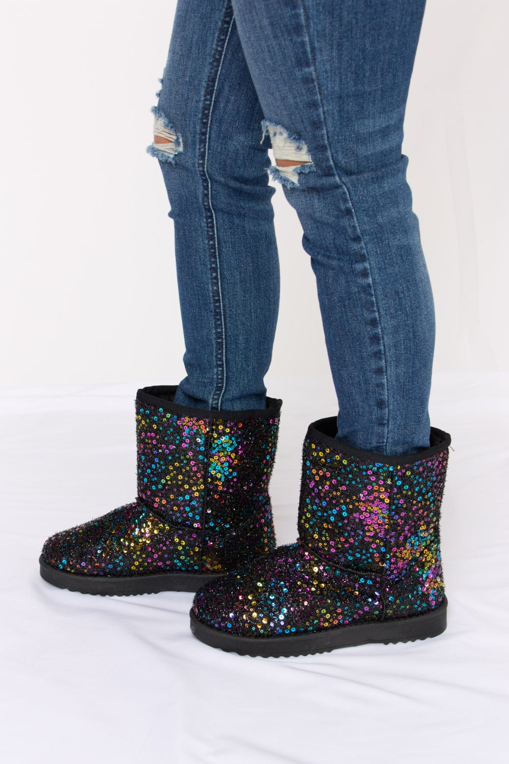 Chic Chic Sequin Thermal Flat Boots