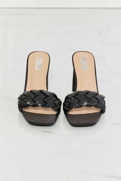 Chic Chic Braided Block Heel Sandals in Black