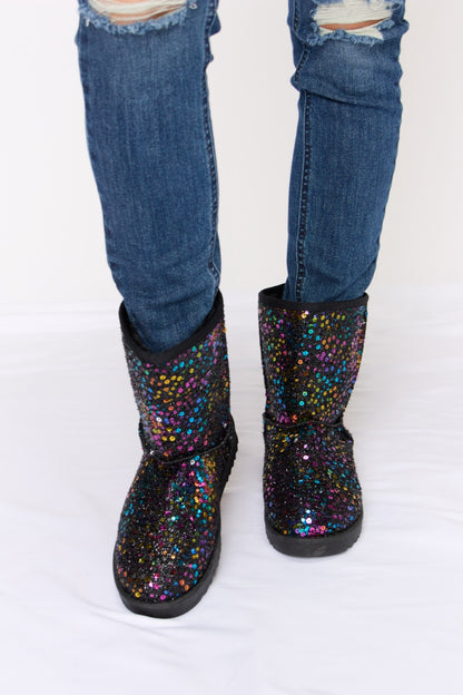 Chic Chic Sequin Thermal Flat Boots