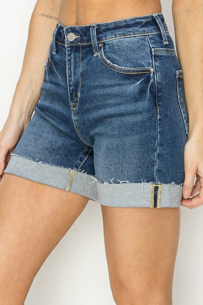 Chic Chic High Rise Cuffed Denim Shorts