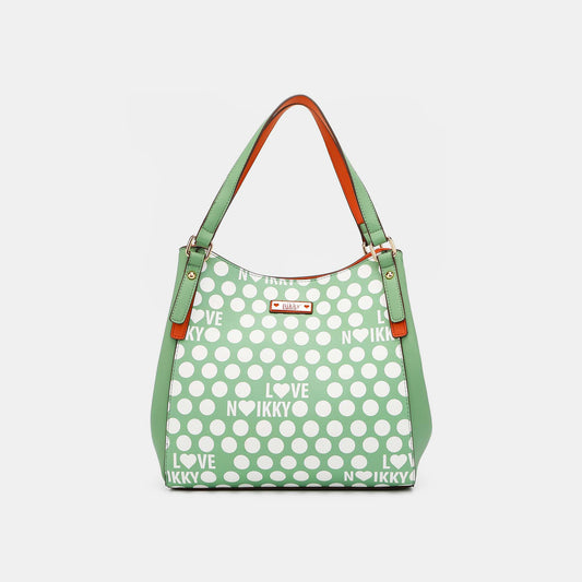 Chic Chic USA Contrast Polka Dot Handbag