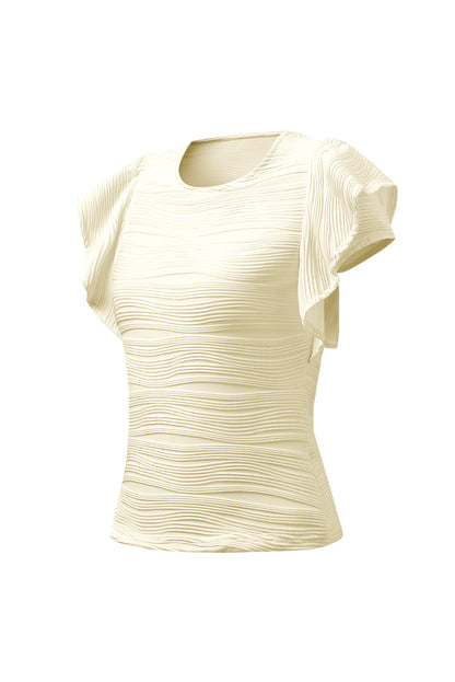 Chic Chic Round Neck Cap Sleeve Top  