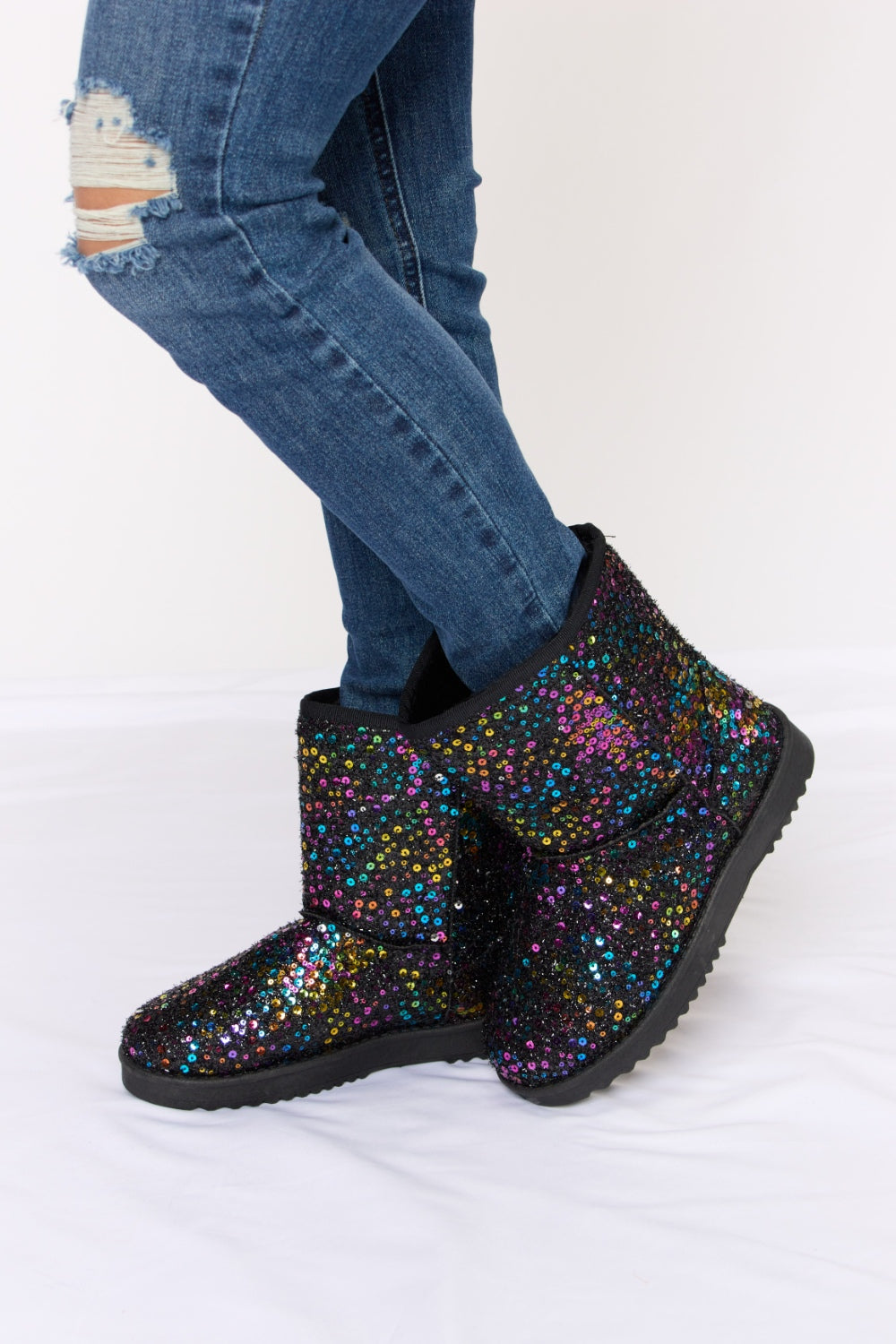 Chic Chic Sequin Thermal Flat Boots