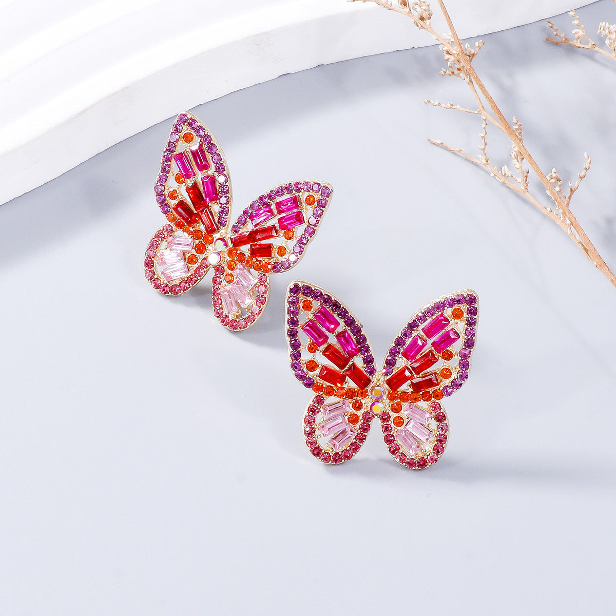 Chic Chic Rhinestone Butterfly Earrings