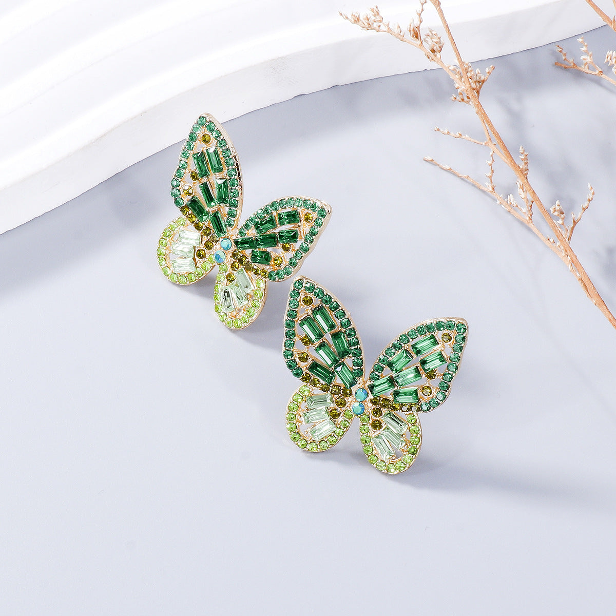 Chic Chic Rhinestone Butterfly Earrings