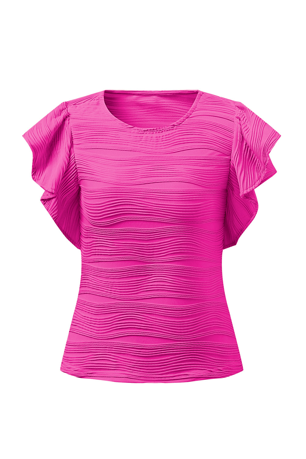 Chic Chic Round Neck Cap Sleeve Top Pink