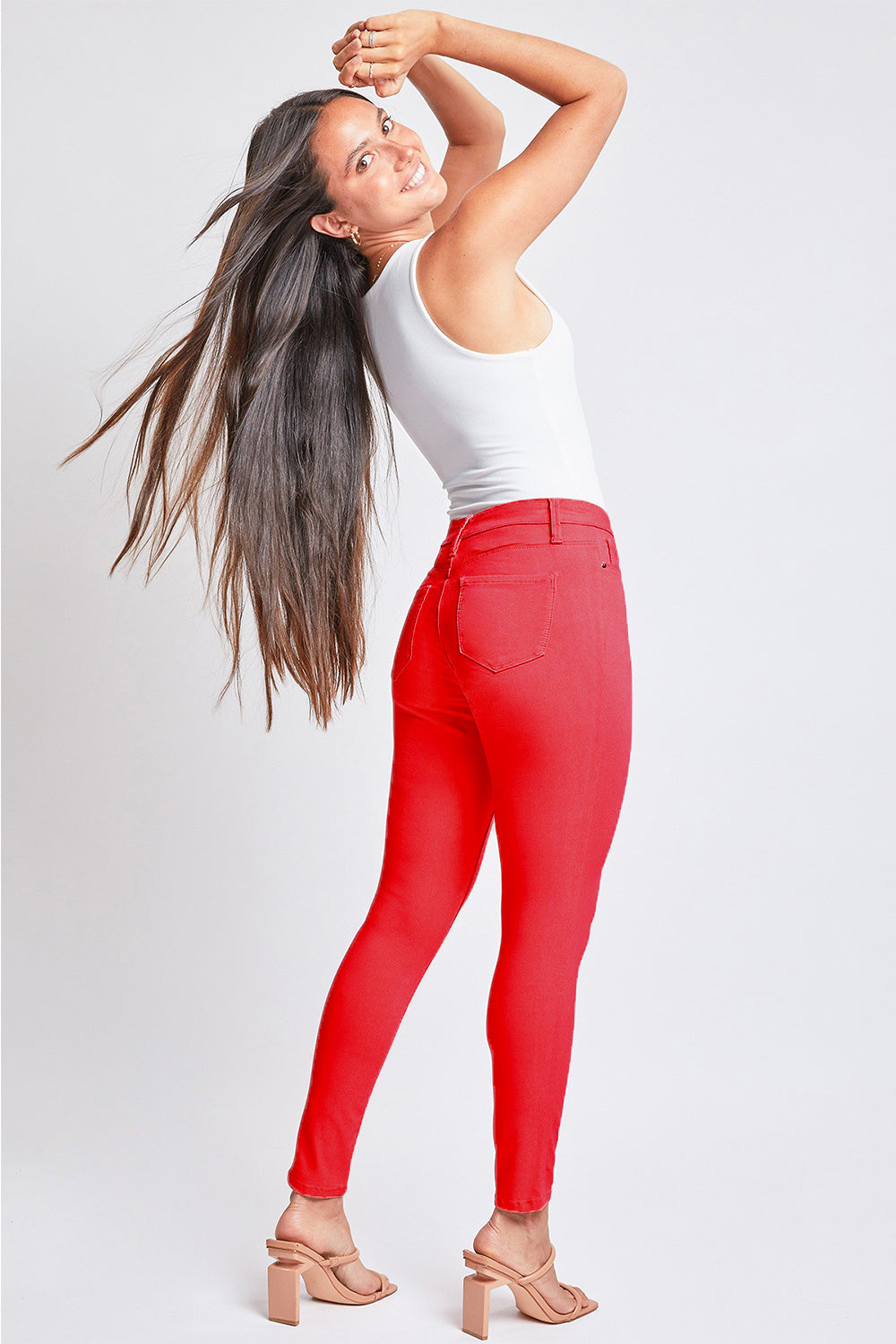 Chic Chic Jeanswear Mid-Rise Skinny Jeans red