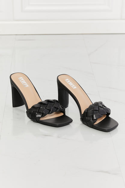 Chic Chic Braided Block Heel Sandals in Black