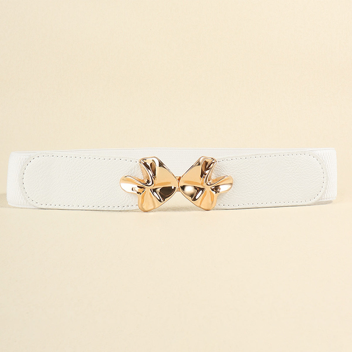 Chic Chic Buckle Elastic Belt white