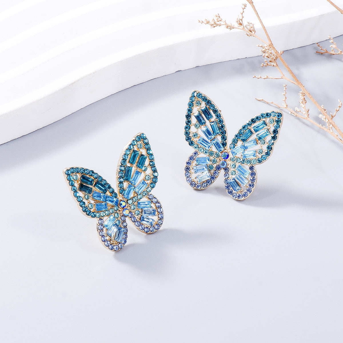 Chic Chic Rhinestone Butterfly Earrings