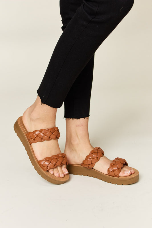 Chic Chic Woven Dual Band Platform Sandals