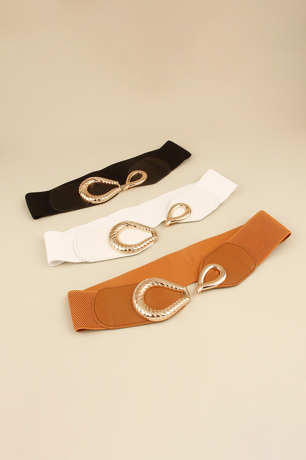 Chic Chic Ribbed Buckle Elastic Belt