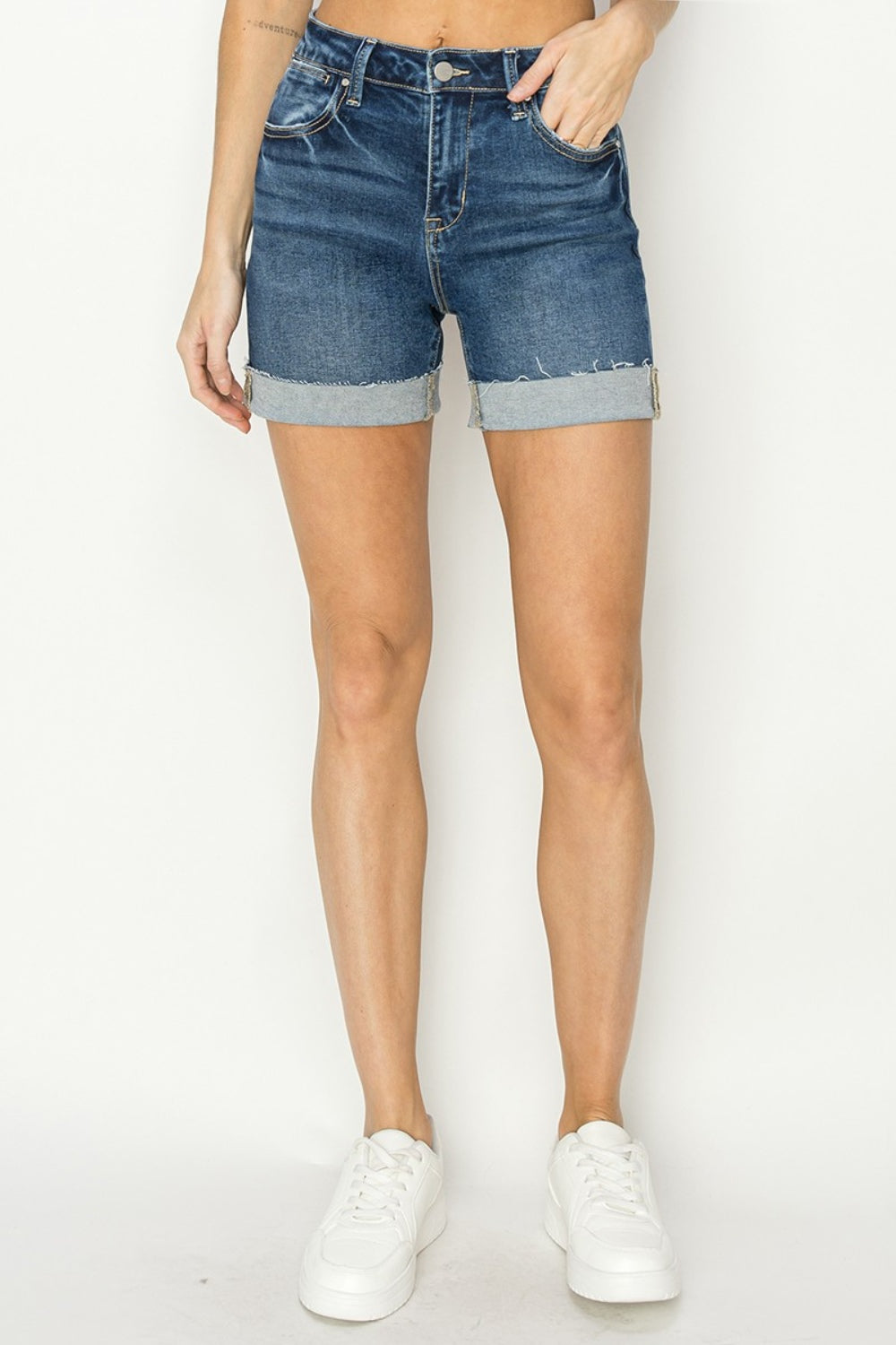 Chic Chic High Rise Cuffed Denim Shorts