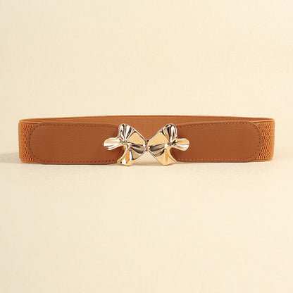 Chic Chic Buckle Elastic Belt brown