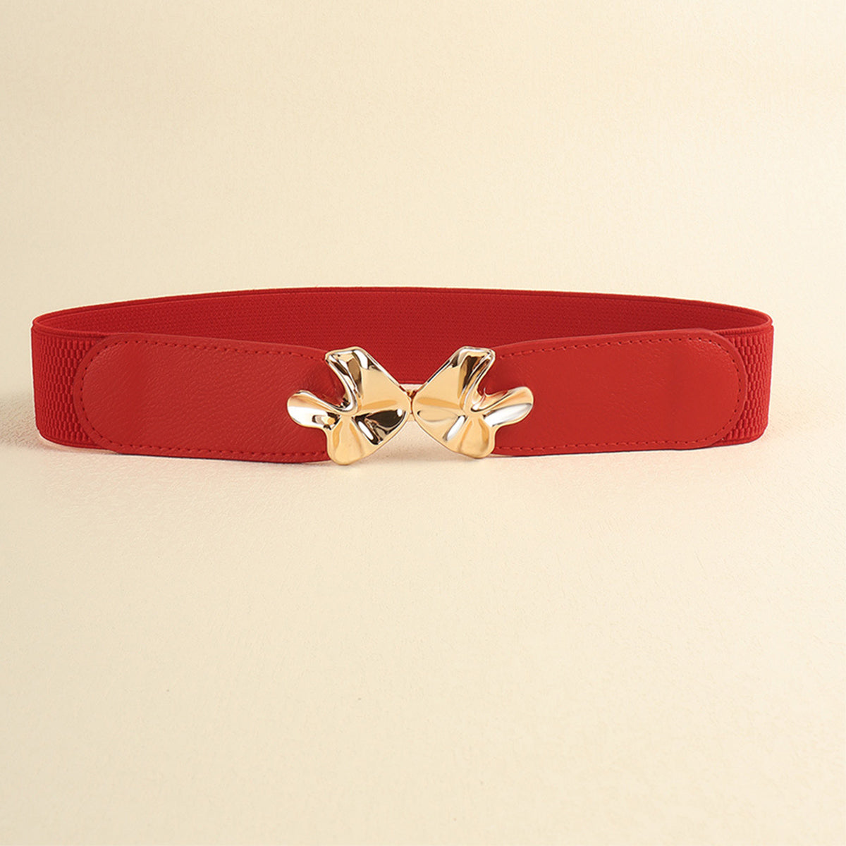 Chic Chic Buckle Elastic Belt red