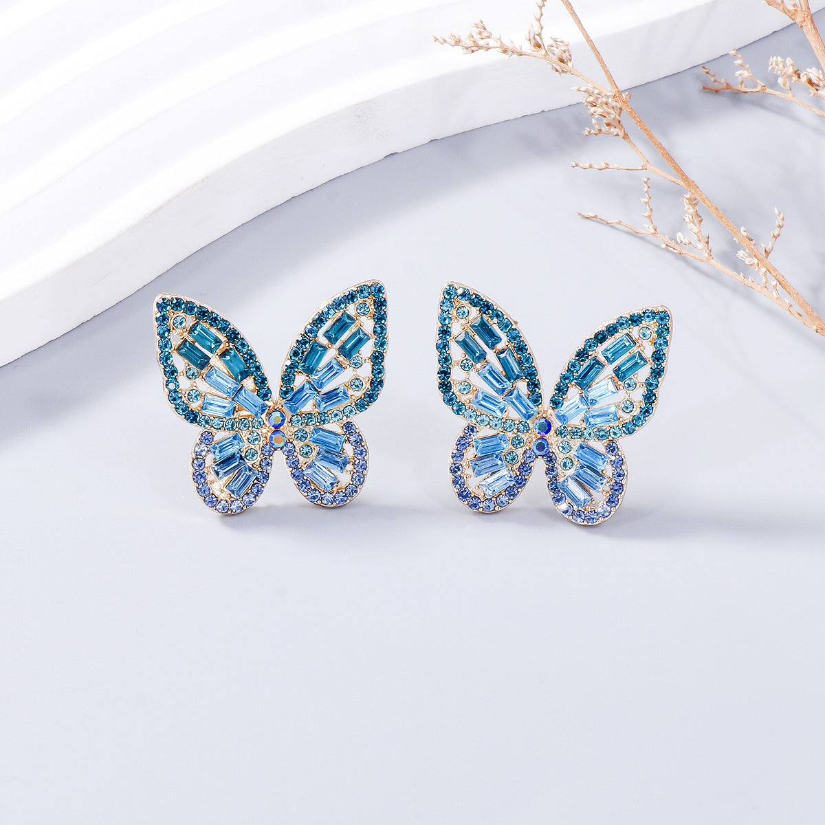 Chic Chic Rhinestone Butterfly Earrings