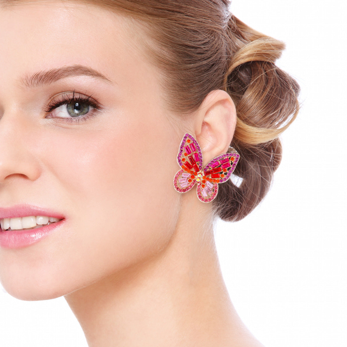 Chic Chic Rhinestone Butterfly Earrings