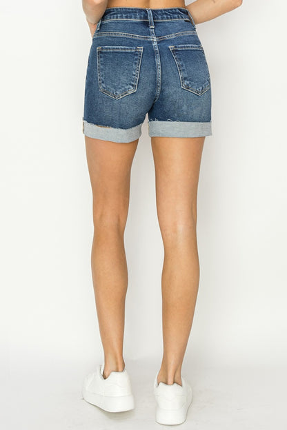 Chic Chic High Rise Cuffed Denim Shorts