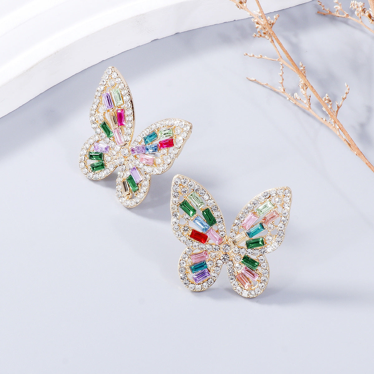 Chic Chic Rhinestone Butterfly Earrings