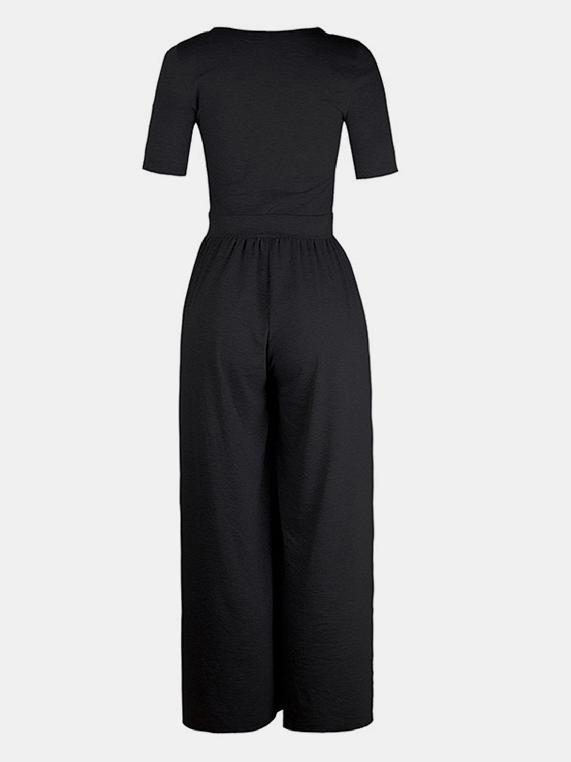 Chic Chic Scoop Neck Short Sleeve Jumpsuit black