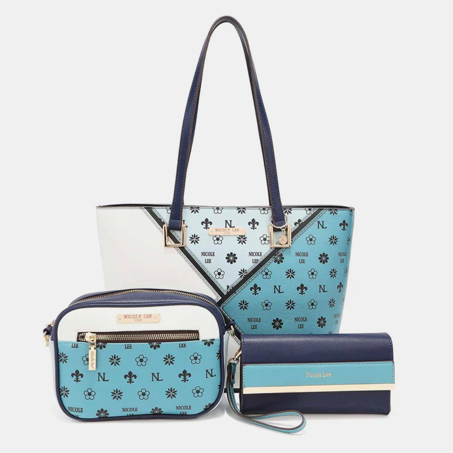 Chic Chic USA 3-Piece Color Block Handbag Set