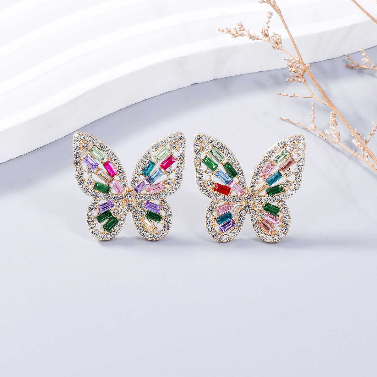 Chic Chic Rhinestone Butterfly Earrings