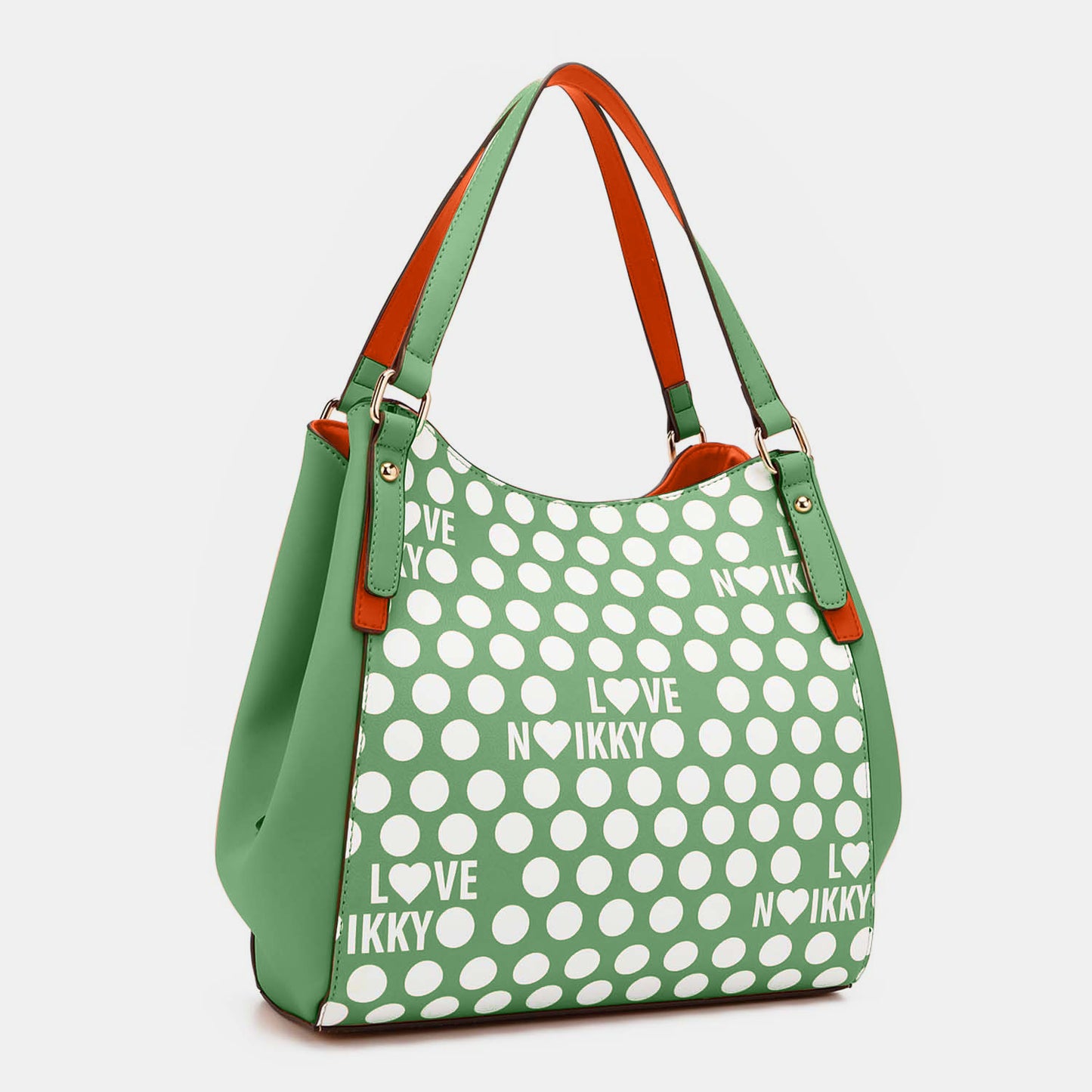 Chic Chic USA Contrast Polka Dot Handbag