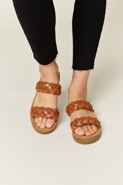 Chic Chic Woven Dual Band Platform Sandals