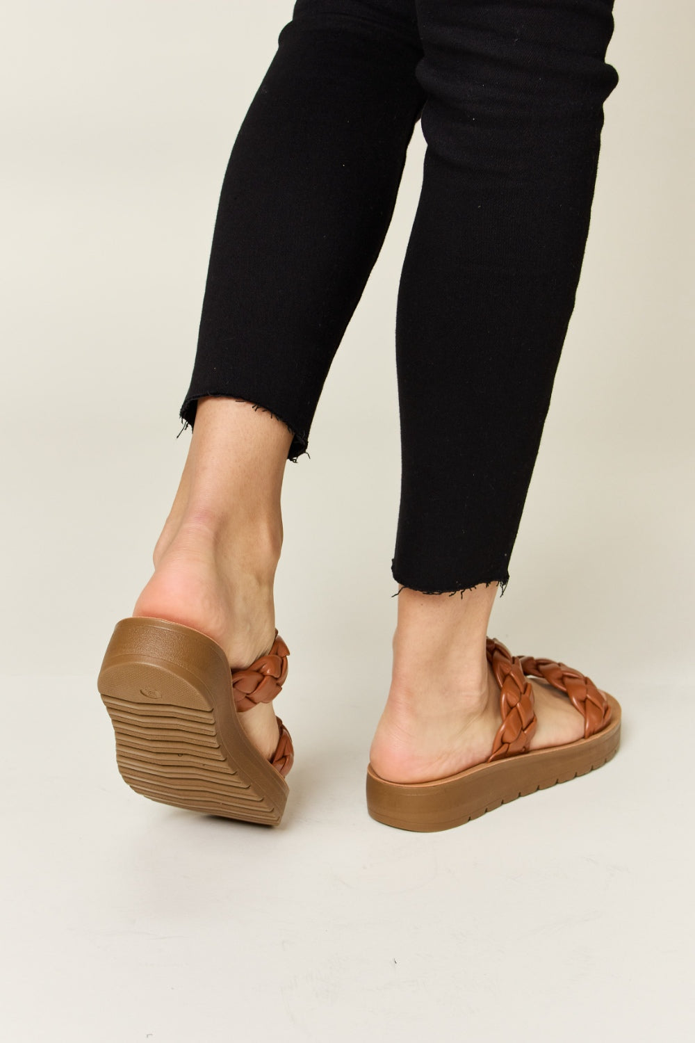 Chic Chic Woven Dual Band Platform Sandals