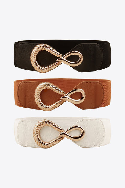 Chic Chic Ribbed Buckle Elastic Belt