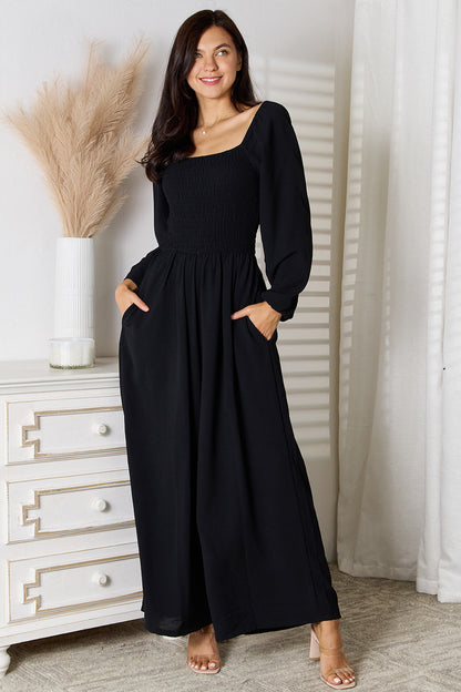 Chic Chic Square Neck Jumpsuit with Pockets