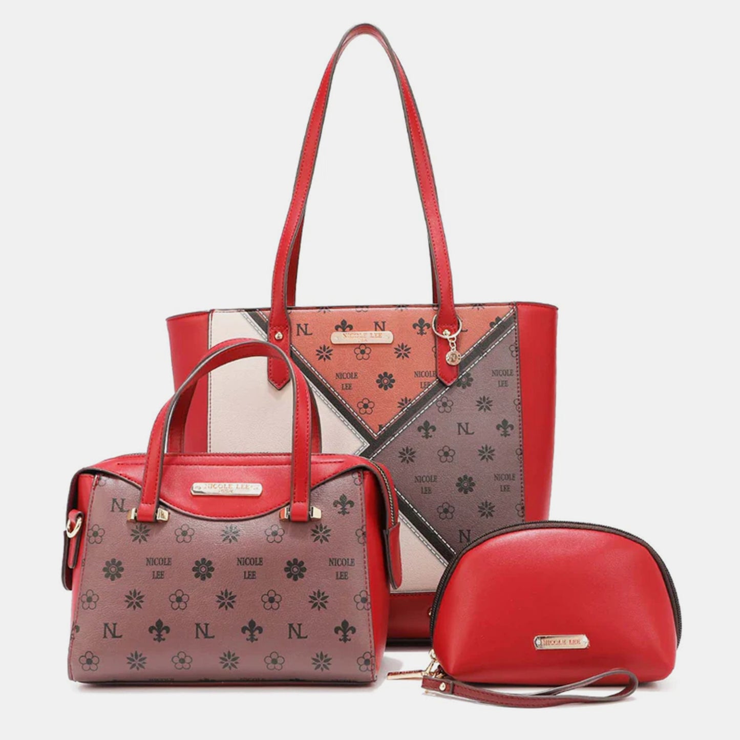 Chic Chic USA 3-Piece Color Block Handbag Set