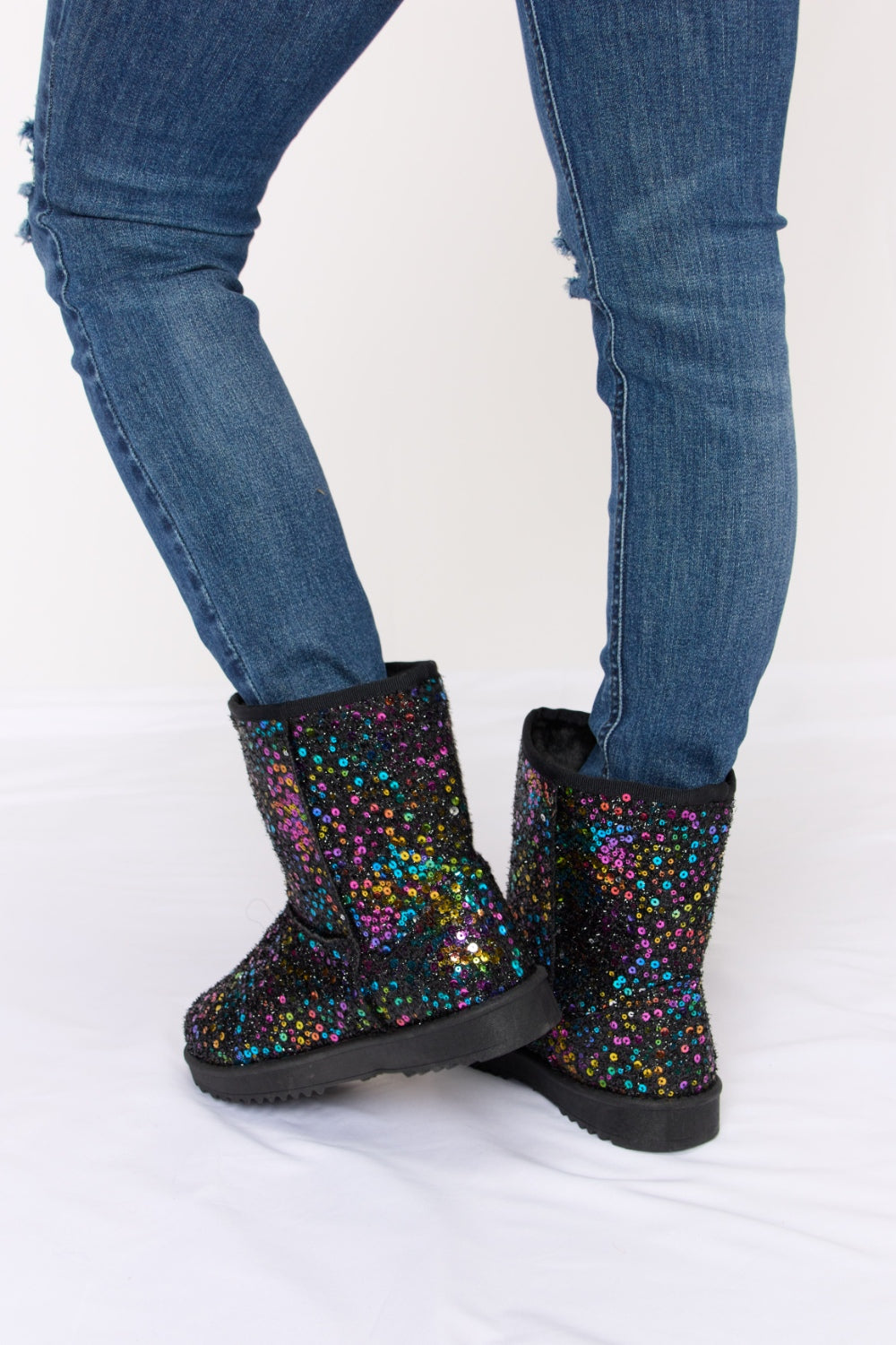 Chic Chic Sequin Thermal Flat Boots