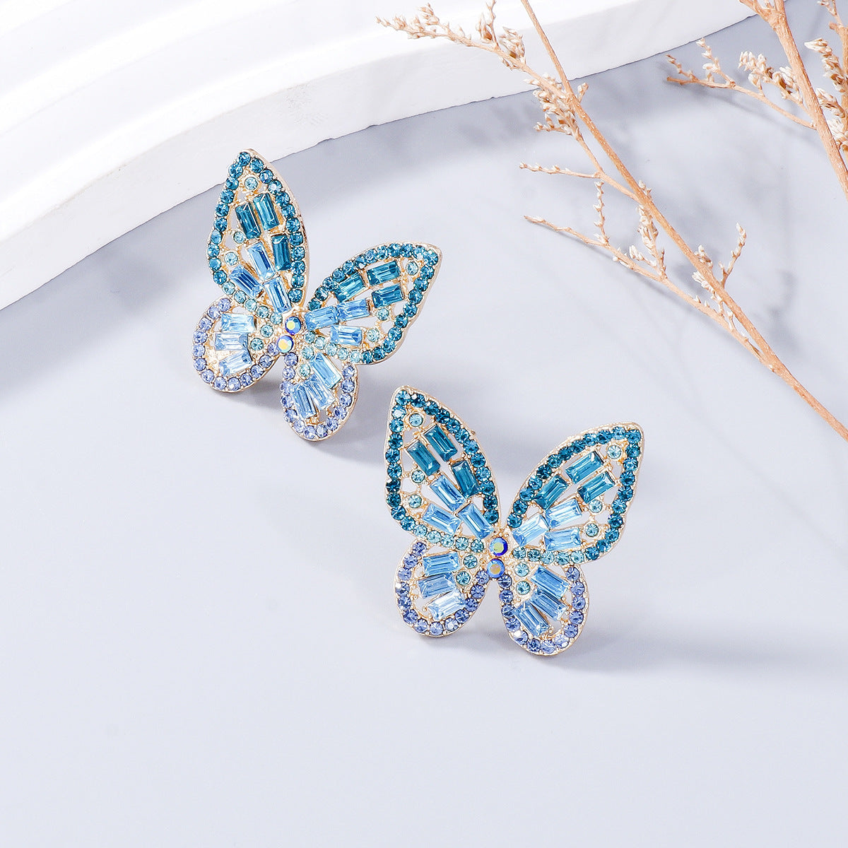 Chic Chic Rhinestone Butterfly Earrings