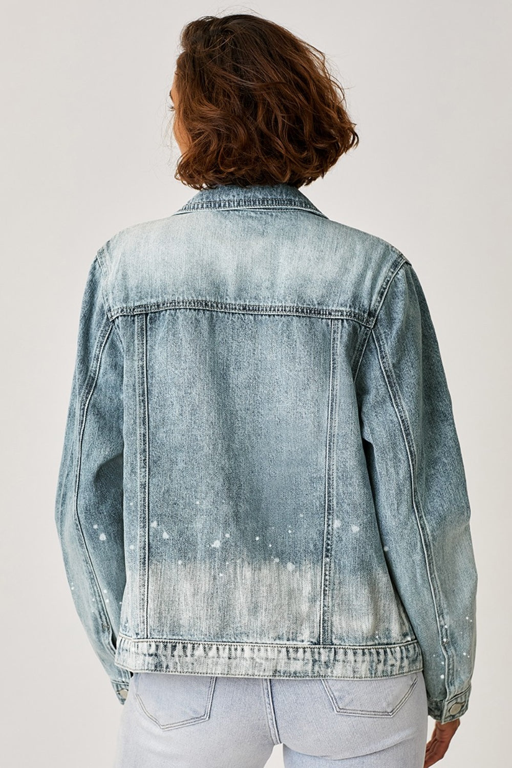 Chic Chic Button Up Ombre Washed Jacket