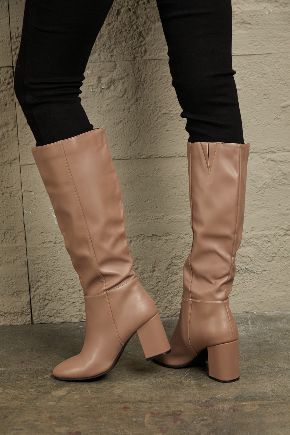 Chic Chic Block Heel Knee High Boots