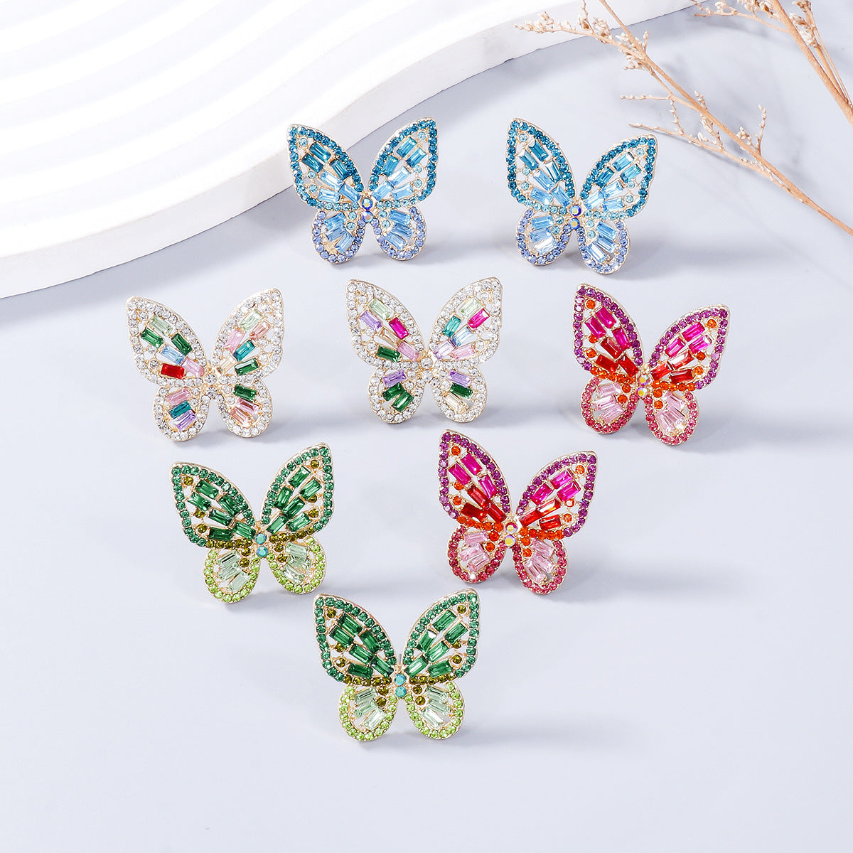 Chic Chic Rhinestone Butterfly Earrings