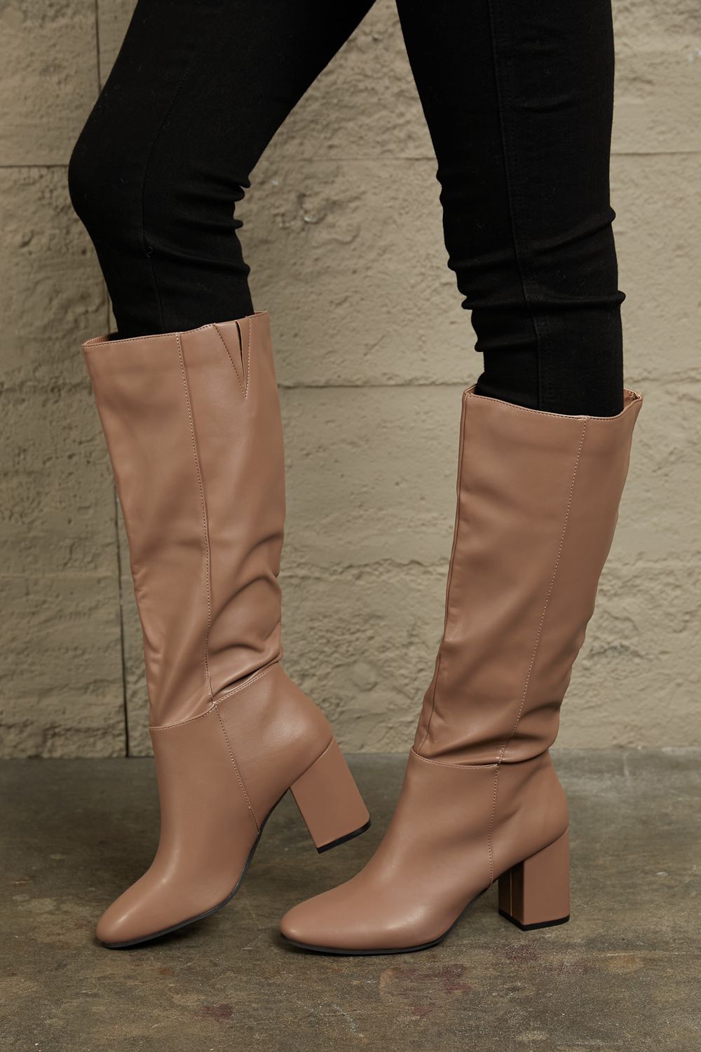 Chic Chic Block Heel Knee High Boots