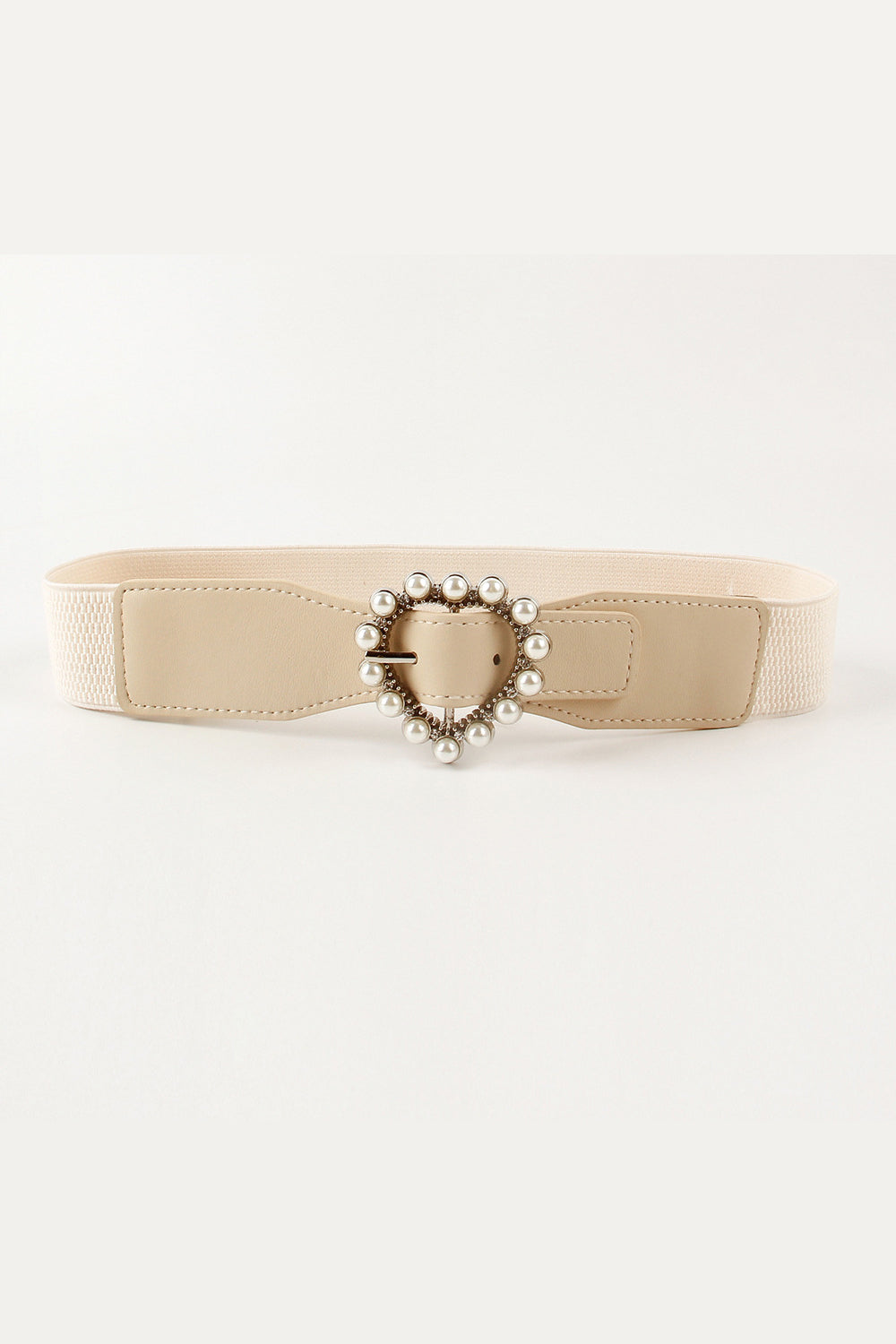 Chic Chic Pearl Heart Buckle Elastic Belt