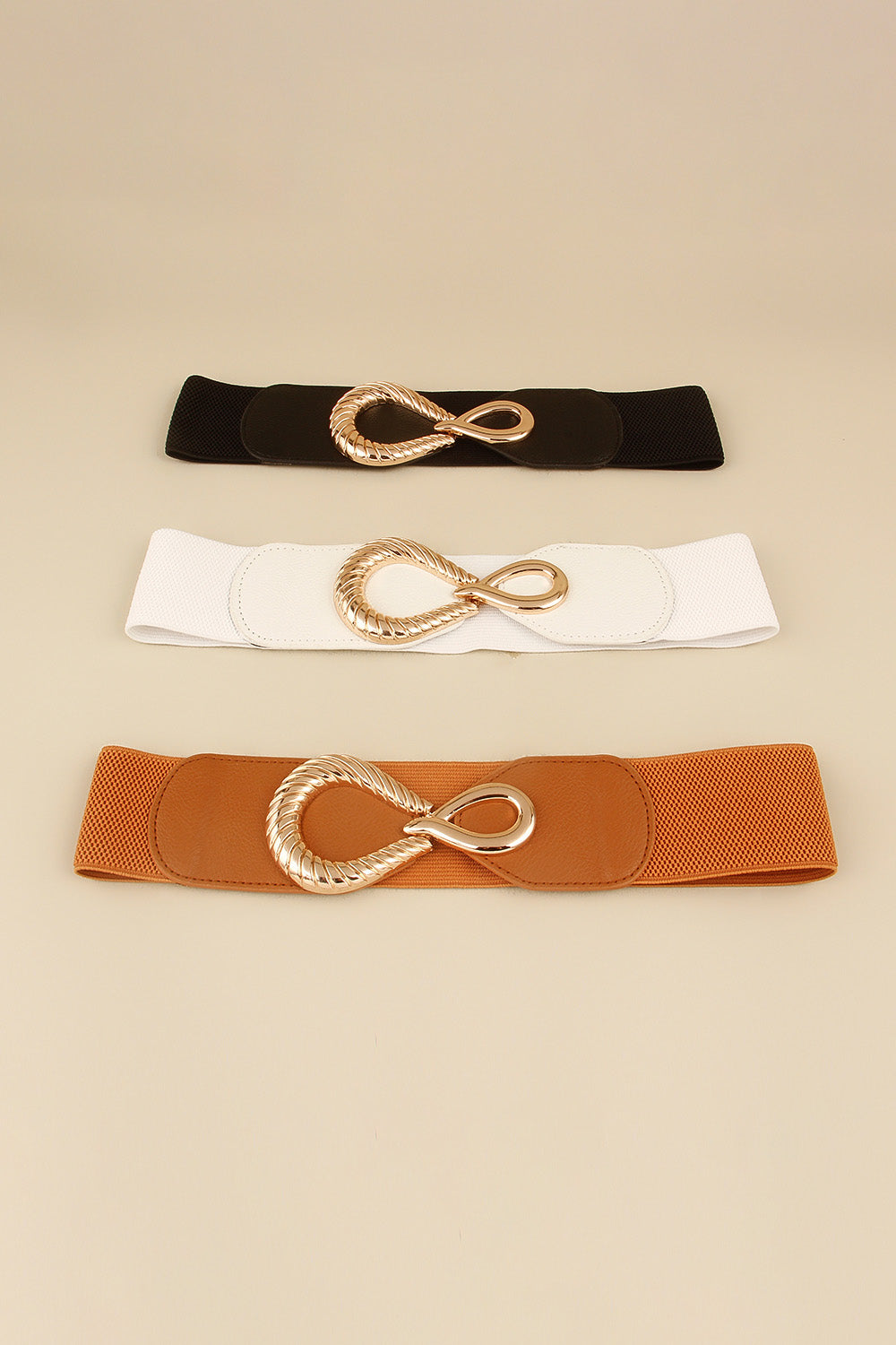 Chic Chic Ribbed Buckle Elastic Belt