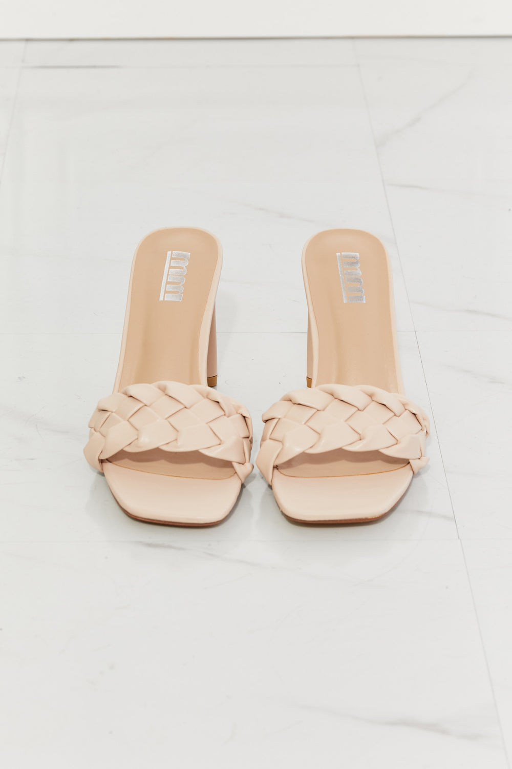 Chic Chic Braided Block Heel Sandals in Beige