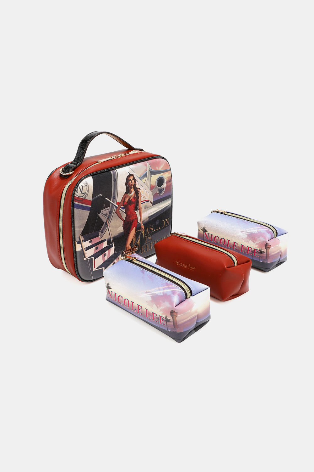 Chic Chic USA Printed Handbag with Three Pouches